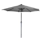 VESTIAMO CASA GIARDINO - Ombrellone da giardino con 32 LED e Pannello Solare Grigio diametro 3 metri