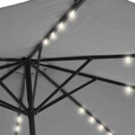VESTIAMO CASA GIARDINO - Ombrellone da giardino con 32 LED e Pannello Solare Grigio diametro 3 metri - immagine 3