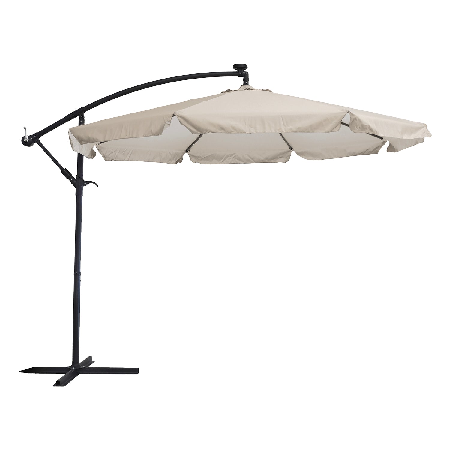 800521.jpg VESTIAMO CASA GIARDINO - Ombrellone da giardino Decentrato con 32 LED e Pannello Solare Ècru diametro 3 metri - immagine 1