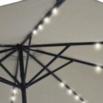 VESTIAMO CASA GIARDINO - Ombrellone da giardino Decentrato con 32 LED e Pannello Solare Ècru diametro 3 metri - immagine 3