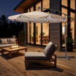 VESTIAMO CASA GIARDINO - Ombrellone da giardino Decentrato con 32 LED e Pannello Solare Camel diametro 3 metri - immagine 2