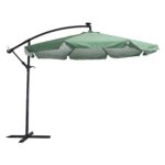 VESTIAMO CASA GIARDINO - Ombrellone da giardino Decentrato con 32 LED e Pannello Solare Verde diametro 3 metri