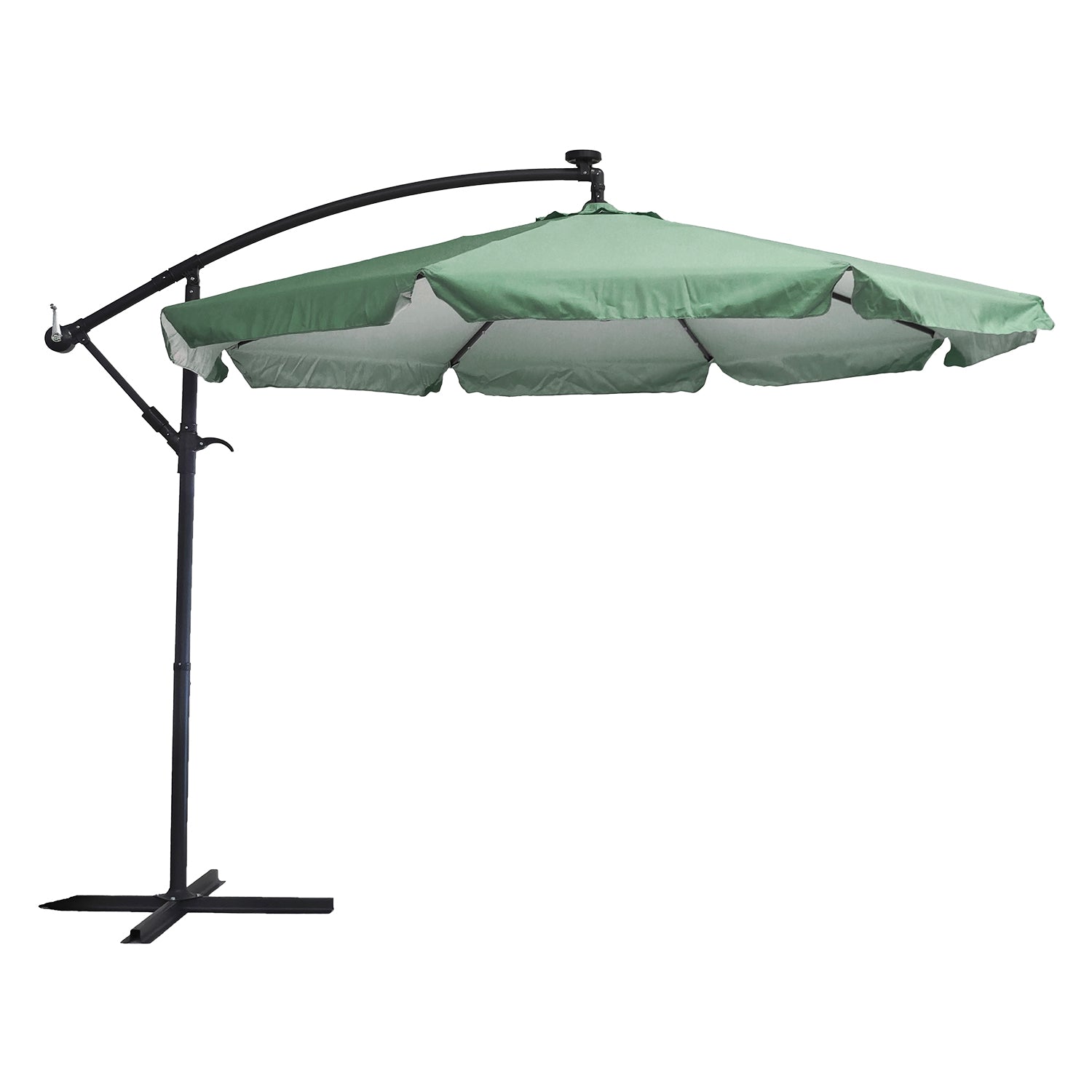 800523.jpg VESTIAMO CASA GIARDINO - Ombrellone da giardino Decentrato con 32 LED e Pannello Solare Verde diametro 3 metri - immagine 1