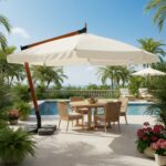 VESTIAMO CASA GIARDINO - Ombrellone Rettangolare a lampada Ècru 3x4 metri - immagine 2