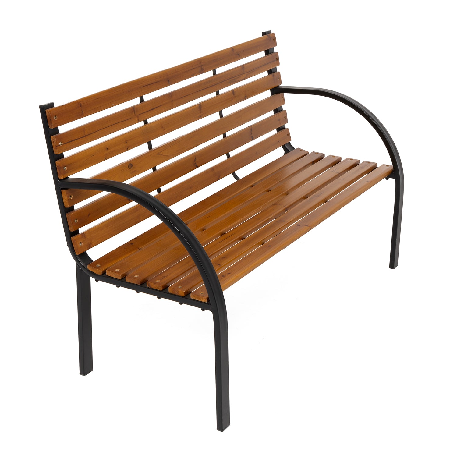 8070031057.jpg VESTIAMO CASA GIARDINO - Panchina da Giardino 3 Posti in Acciaio e Legno di Abete - h82x120x62 cm - immagine 1