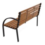 VESTIAMO CASA GIARDINO - Panchina da Giardino 3 Posti in Acciaio e Legno di Abete - h82x120x62 cm - immagine 4