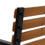 VESTIAMO CASA GIARDINO - Panchina da Giardino 3 Posti in Acciaio e Legno di Abete - h82x120x62 cm - immagine 5
