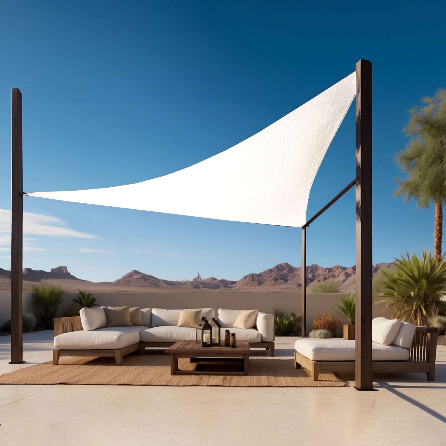 825100_4.jpg VESTIAMO CASA GIARDINO - Vela Ombreggiante Triangolare Bianca 3x3x3 metri - immagine 1