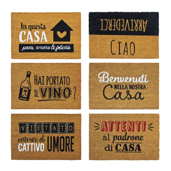 VESTIAMO CASA - Zerbino in Fibra di Cocco con Frasi Divertenti 40x60 cm