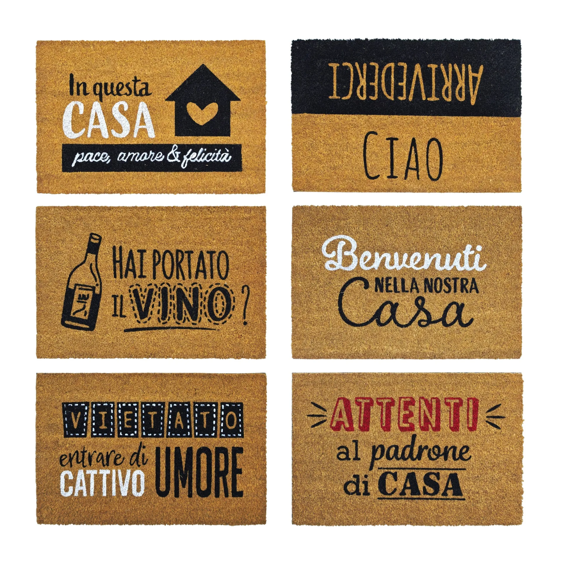 840529-01.jpg VESTIAMO CASA - Zerbino in Fibra di Cocco con Frasi Divertenti 40x60 cm