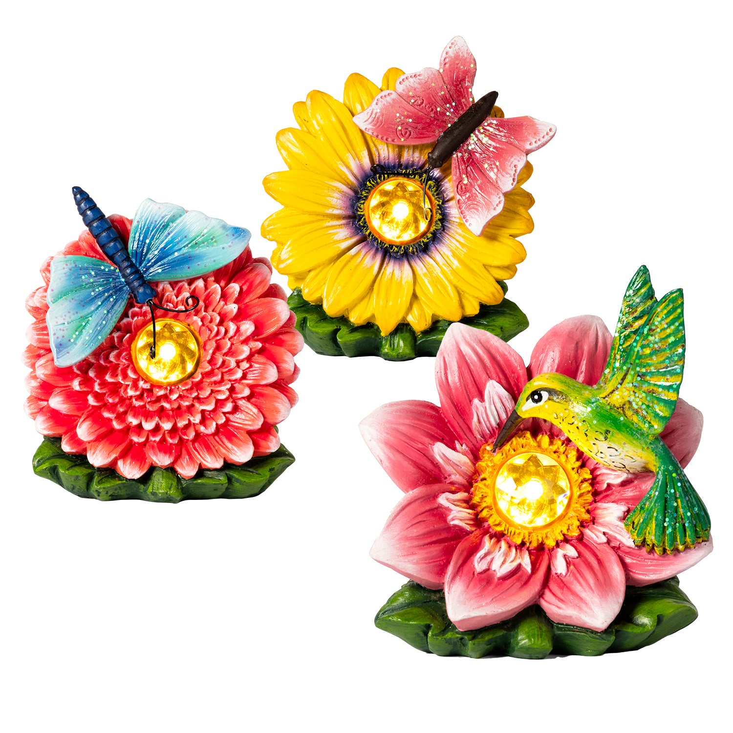 861300-01.jpg DICTROLUX - Lampada Solare LED Decorativa da Giardino Fiori h13 cm - immagine 1