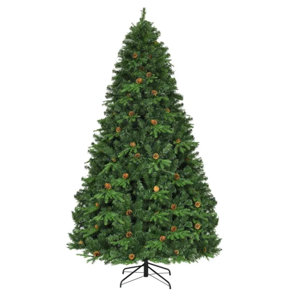 Albero di Natale 240 cm con 600 LED e 81 pigne