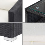Salotto da giardino 16 pz nero-crema polyrattan - immagine 2