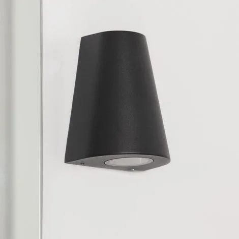 Applique da Parete per Esterni Alluminio Illuminazione Doppia Luce Magna Design Nero