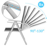 Sedie da giardino Bern set 2 pz antracite alluminio - immagine 2