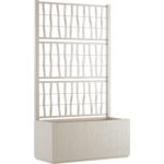 STEFANPLAST - Fioriera Rettangolare con spalliera Linea Ethica Gesso - h140x80x36 cm