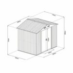 VERDELOOK - Casetta Box da Giardino Jardin in Lamiera Zincata - h206x236x174 cm - immagine 3