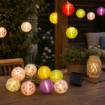 ARTICASA - Catena Luminosa Solare 10 Lampioncini LED da Esterno - Lunghezza catena luci 270 cm - immagine 2