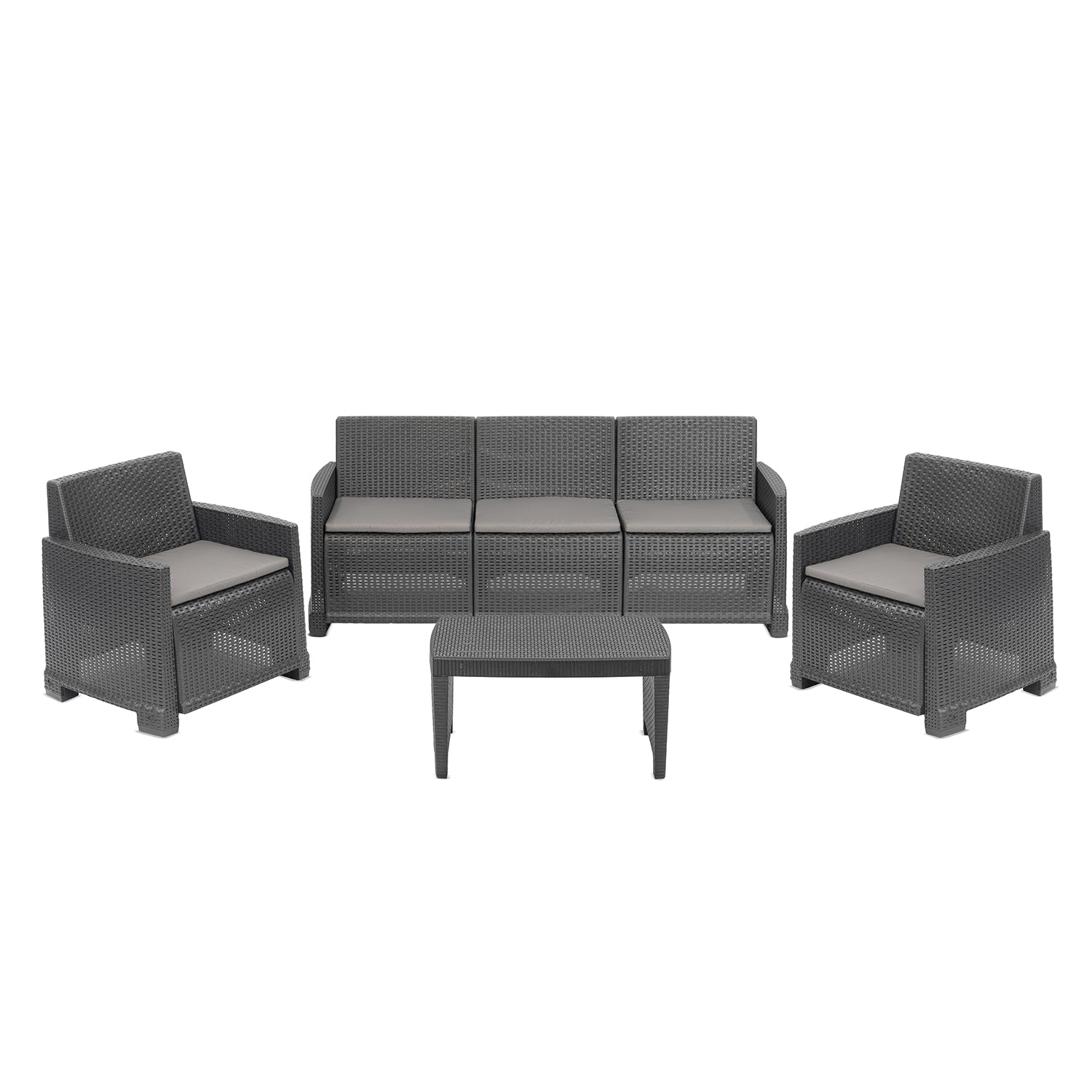 961004.jpg PROGARDEN - Set da giardino Salento Antracite Linea Rattan - immagine 1
