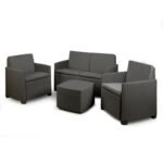 PROGARDEN - Set da giardino Vesuvio Antracite Linea Rattan