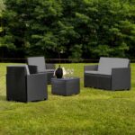 PROGARDEN - Set da giardino Vesuvio Antracite Linea Rattan - immagine 2