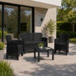 PROGARDEN - Set da giardino Jungle Antracite Linea Rattan - immagine 2