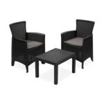 PROGARDEN - Set da giardino Forest 3 Pezzi Antracite Linea Rattan