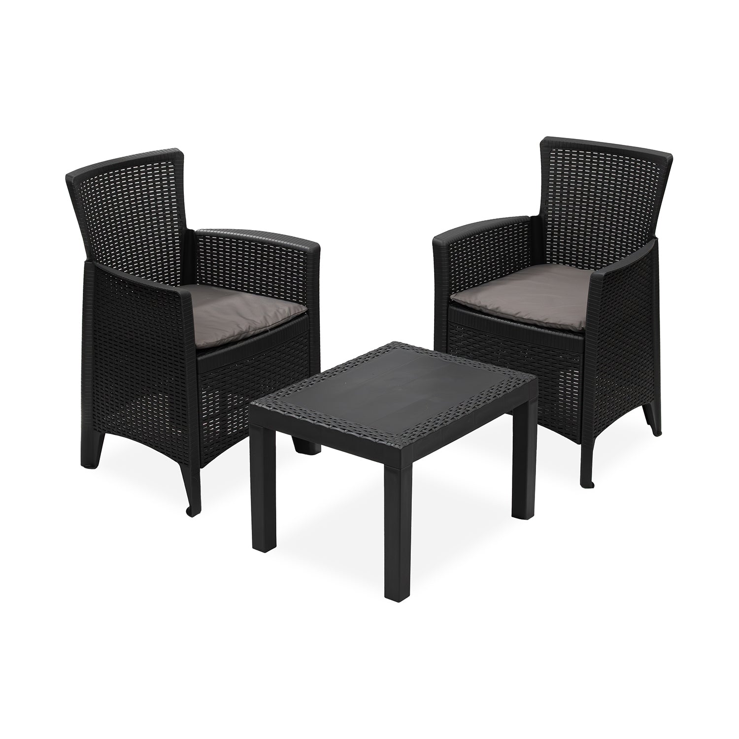 961051A-01.jpg PROGARDEN - Set da giardino Forest 3 Pezzi Antracite Linea Rattan - immagine 1