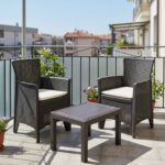 PROGARDEN - Set da giardino Forest 3 Pezzi Marrone Linea Rattan - immagine 2