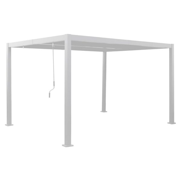 Pergola Sirio in alluminio bianco con alette regolabili, 3 × 4 metri