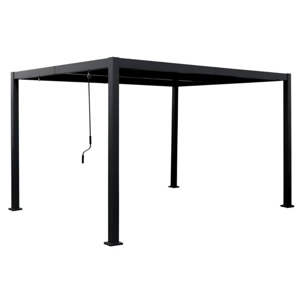 Pergola Sirio in alluminio grigio con alette regolabili, 3 × 4 metri