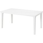 KETER - Tavolo da giardino Futura Bianco con Finitura Effetto Legno - h75x165x95 cm