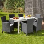 KETER - Tavolo da giardino Futura Bianco con Finitura Effetto Legno - h75x165x95 cm - immagine 2