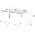 KETER - Tavolo da giardino Futura Bianco con Finitura Effetto Legno - h75x165x95 cm - immagine 3