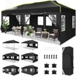 Tenda da festa impermeabile pop-up per gazebo pieghevole da 3x6 m con protezione UV a 6 pareti laterali per matrimoni commerciali all'aperto in giardino