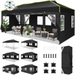 Tenda da festa impermeabile pop-up per gazebo pieghevole da 3x6 m con protezione UV a 6 pareti laterali per matrimoni commerciali all'aperto in giardino