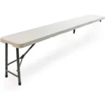 Panca pieghevole portatile in resina 180x29x43 cm Nylon Home Struttura in acciaio Bases in resina Maniglie per il trasporto Chiusura di sicurezza