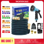 X-COTEC Tubo da Giardino Espandibile, Tubi Dell'acqua, Connettori da 1/2" e 3/4"，10 Ugelli Funzionali，15m/50FT， per l'irrigazione e la Pulizia del Giardino, il Lavaggio Dell'auto