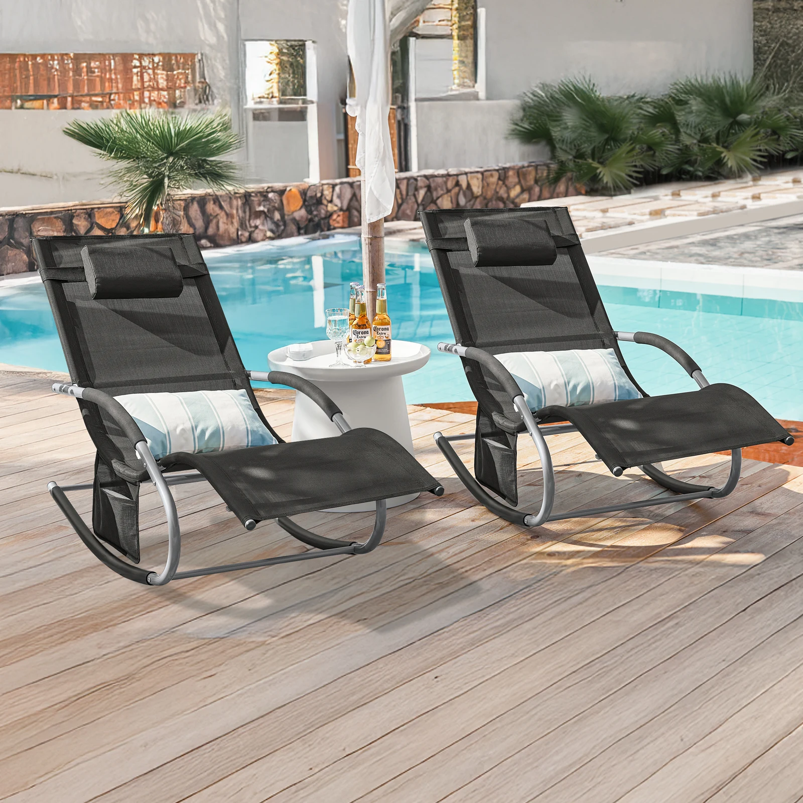 Aeca4192a36844eb7b0a2bbc22922fd5ab.webp SoBuy OGS28x2 Lettino prendisole 2 set lettino da giardino borsa cuscino sedia a sdraio breezy per giardini, cortili, spiagge