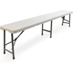 Panca pieghevole portatile in resina 180x29x43 cm Nylon Home Struttura in acciaio Bases in resina Maniglie per il trasporto Chiusura di sicurezza