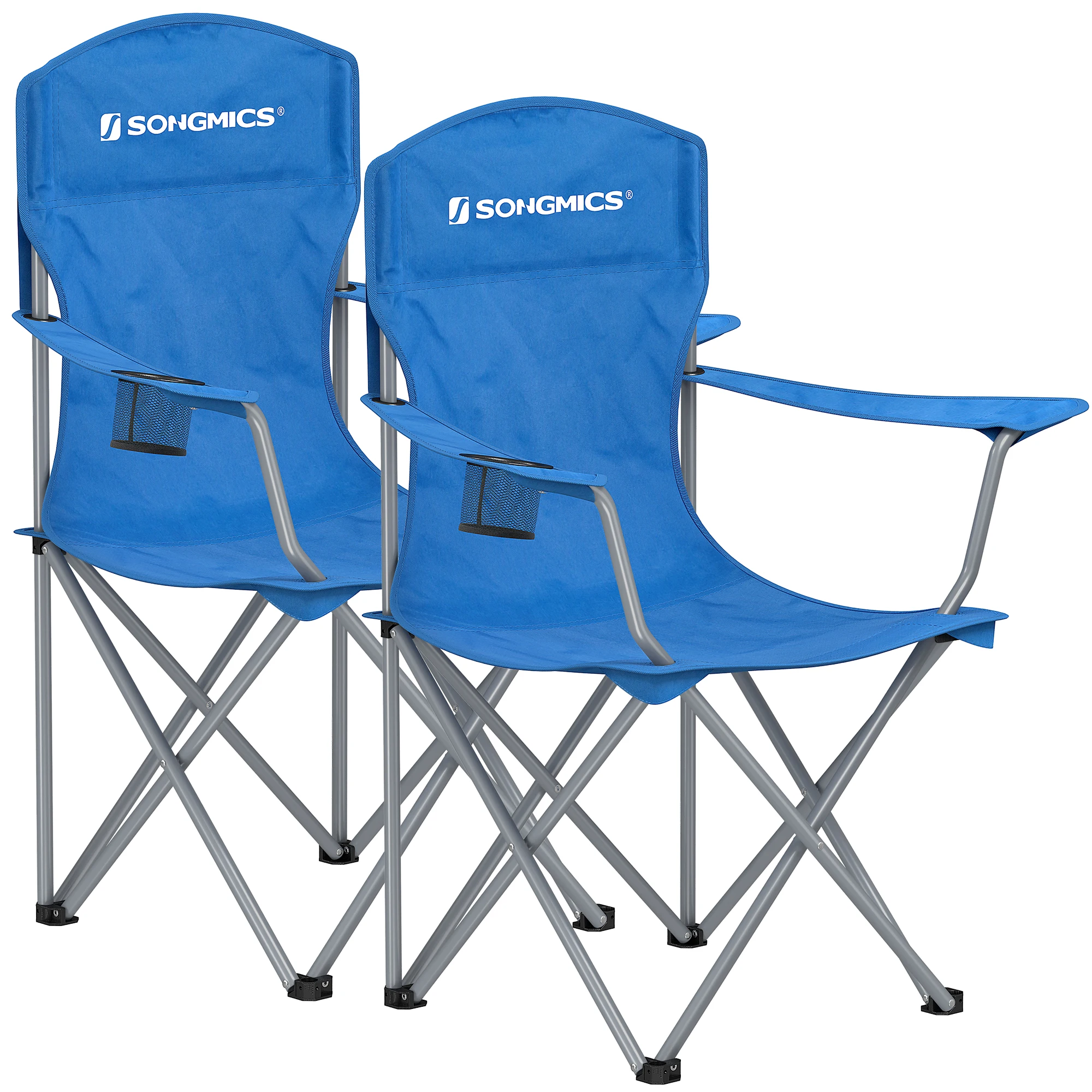 E0ba0fdd7208c4479af7aa3f8c549692aR.webp SONGMICS Sedie da Campeggio, Set di 2 Sedie da Esterno, Schienale Alto, Braccioli, Tasca Portabicchiere, Portatili, Pieghevoli, Capacità di Carico 150 kg, Campeggio, Giardino, Pesca, Terrazza,