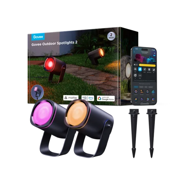 Govee Outdoor Spotlights 2 – faretti da giardino, confezione da 4