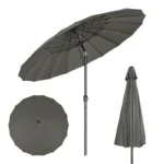 WOLTU Ombrellone da Giardino Impermeabile 257/273 cm con Manovella e Inclinazione, Protezione Solare per Balcone e Patio