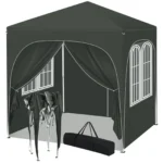 WOLTU Gazebo da giardino pieghevole 2x2m Pop-up-Pavillon Protezione UV con pareti laterali Pergola impermeabile ad altezza regolabile per esterni