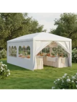 Tenda per eventi 3 x 6 m bianca, ideale per terrazze e giardini esterni