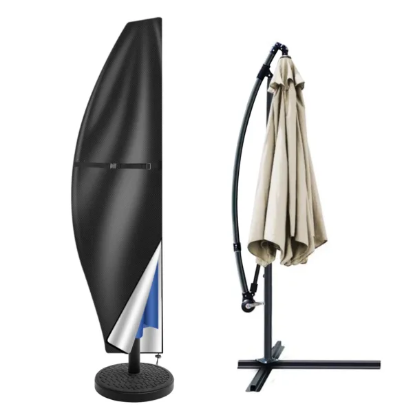 Copertura Protettiva Impermeabile con Cerniera per Ombrellone da Giardino 205-280cm, per Ombrelloni a Braccio Esterno
