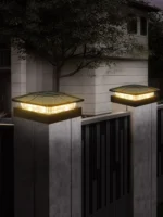 Luci solari per pali di recinzione, luci solari per pali in legno/vinile 4x4, impermeabili IP65, 3 modalità di illuminazione per illuminazione di giardini e cortili
