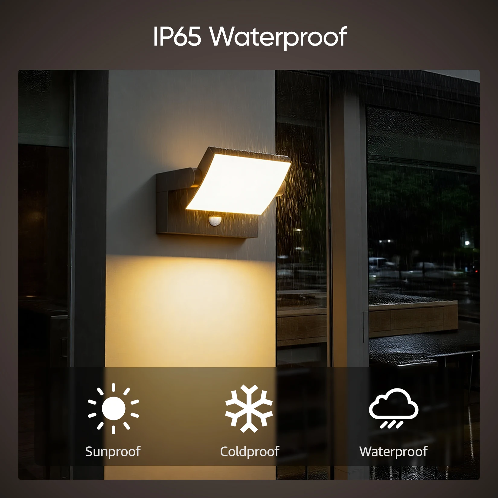 S2f160eef31d044868c30d49fc5f80714Z.webp Lampada da Esterno 24W con Sensore di Movimento, Impermeabile IP65 con Pannello LED Orientabile, Luce Bianca Calda 3000K per Giardino, Patio, Ingresso