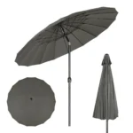 WOLTU Ombrellone da Giardino Impermeabile 257/273 cm con Manovella e Inclinazione, Protezione Solare per Balcone e Patio