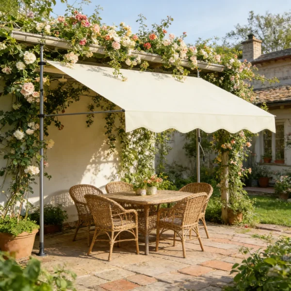 Tenda da Sole Retrattile Manuale con Manovella per Balcone | Tenda da Sole per Patio Senza Foratura | Tenda da Sole Telescopica per Balcone (150/200/250/350 cm)